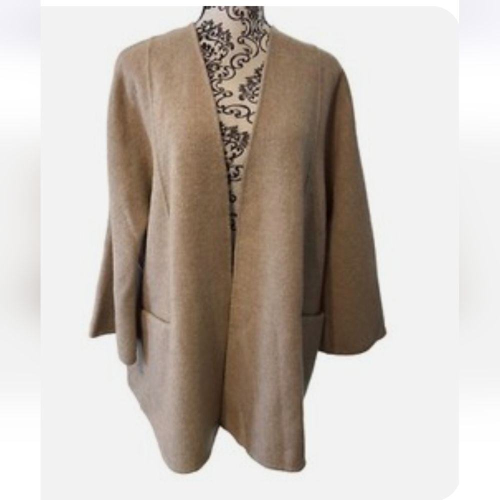 Zara Taupe Open-Front Coatigan